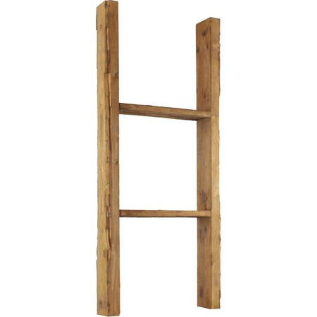 Ekena Millwork 15"W x 36"H x 3 1/2"D Vintage Farmhouse 2 Rung Ladder, Barnwood Decor Collection, Weathered Brown DECR015X036X04LDRBR